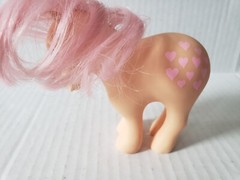 Vtg 1982 My Little Pony MLP G1 Pretty Parlor Concave Foot CF Peachy Pink Hearts