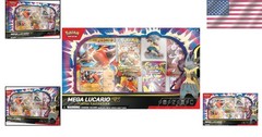 Complete Pokemon TCG Mega Lucario ex Figure Collection – 5 Booster Packs, Figure
