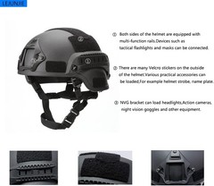 MICH Tactical Helmets with Detachable Face Mask Goggles One Size, Black lens