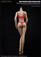 JIAOU DOLL 1/6 FEMALE SEAMLESS MEDIUM Bust suntan Figure Body REMOVABLE FEET