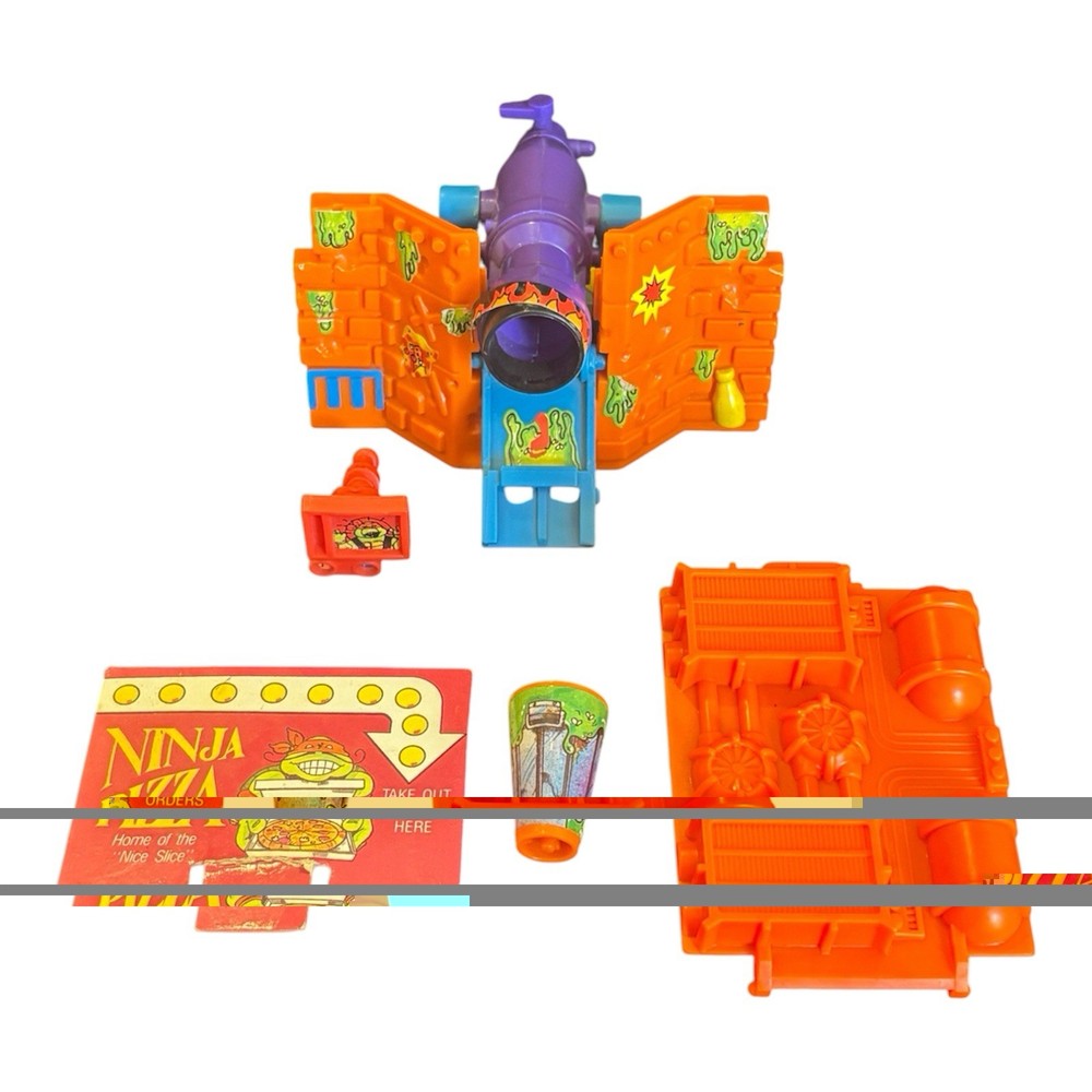 TMNT 1990 Oozey Playset Parts Playmates VTG Foot Cannon Ninja Turtles HTF Lot