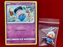1.25in PIKACHU & 1in INKAY Pokemon Micro Mini figures & Corresponding Cards