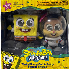 Full Set of 8 SpongeBob SquarePants Flocked Figures Sandy Gary Patrick Plankton+