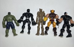 Marvel Hero Mashers Panther Hulk Crossbones Groot And Wolverine 6 Inches Figures