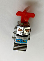 Vintage Kinsman Toy 1980s Silver Red 2″ Action Figure Little Conveyor Robot