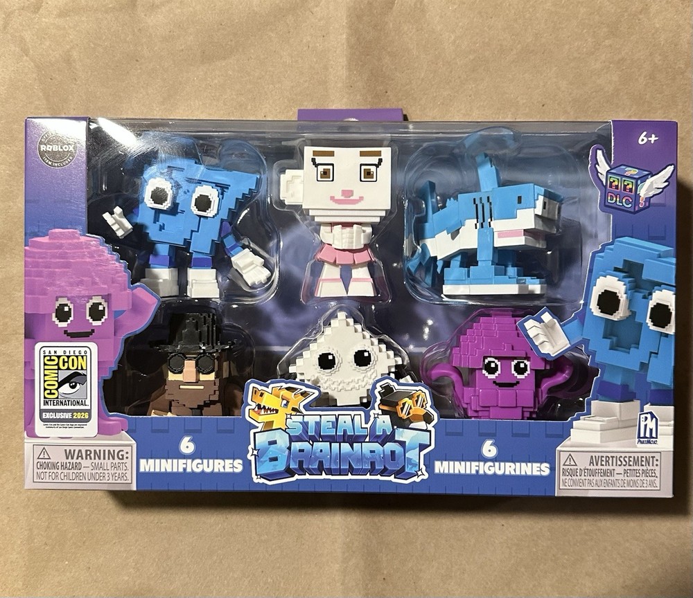 SDCC 2026 EXCLUSIVE Steal & Brainrot 6 pc Figure Set with DLC Code IN HAND