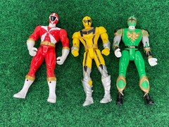 Lot 3 Mighty Morphin Power Rangers Figures 1999 2002 2005 red green yellow 5.5in