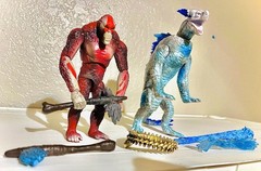 Custom Painted Skar King And Shimo Playmates Figures With Custom Beam Effect.