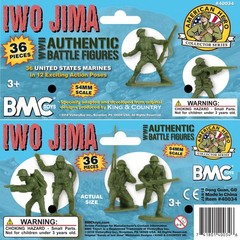 36 PCS WW2 Iwo Jima US Marines Plastic Army Men Soldier Figures Toy Set