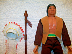 MEGO 1974 SITTING BULL FIGURE WITH SPEAR AND SHOES