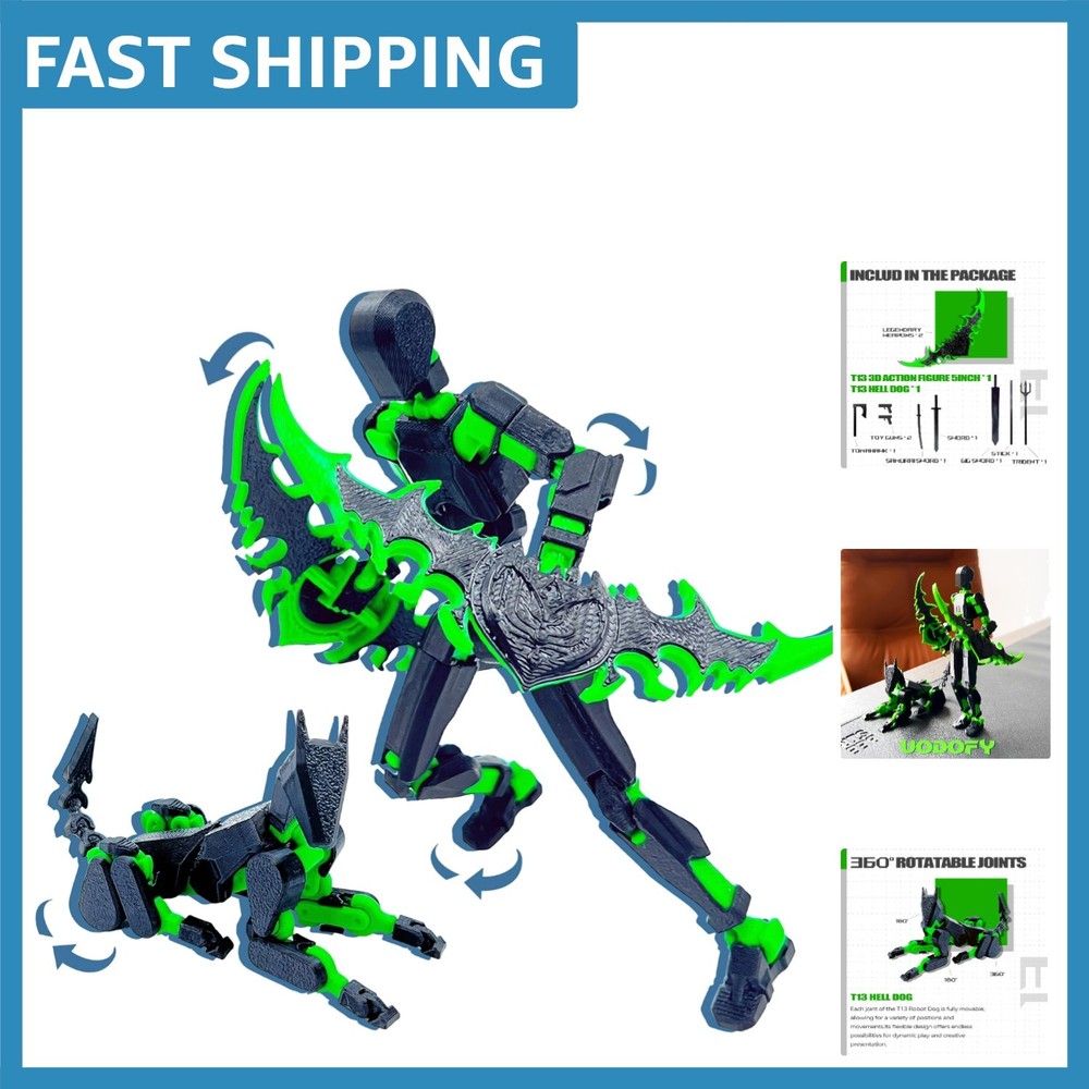 Artfully Designed T13 3D Multi-Jointed Action Figure – No Assembly Required