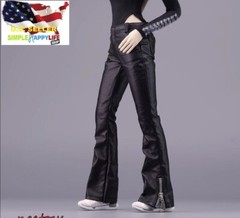 1/6 Flared Zipper Leather Pants for 12″ female figure hot toys worldbox ❶USA❶