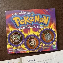 Pokemon Battling Coin Game 3 Coins with Manual + Case Marowak Primeape Machop