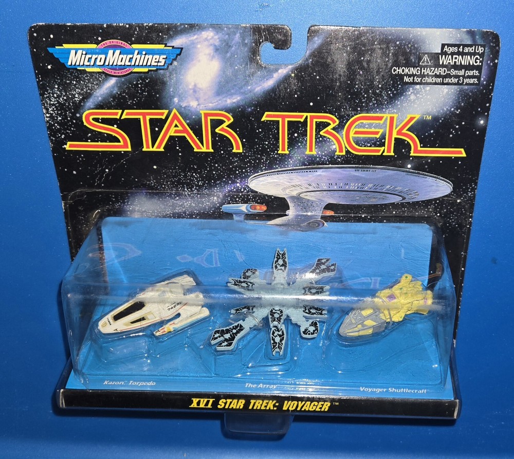 STAR TREK MICRO MACHINES 16 XVI ARRAY, KAZON TORPEDO, VOYAGER SHUTTLE Galoob MOC