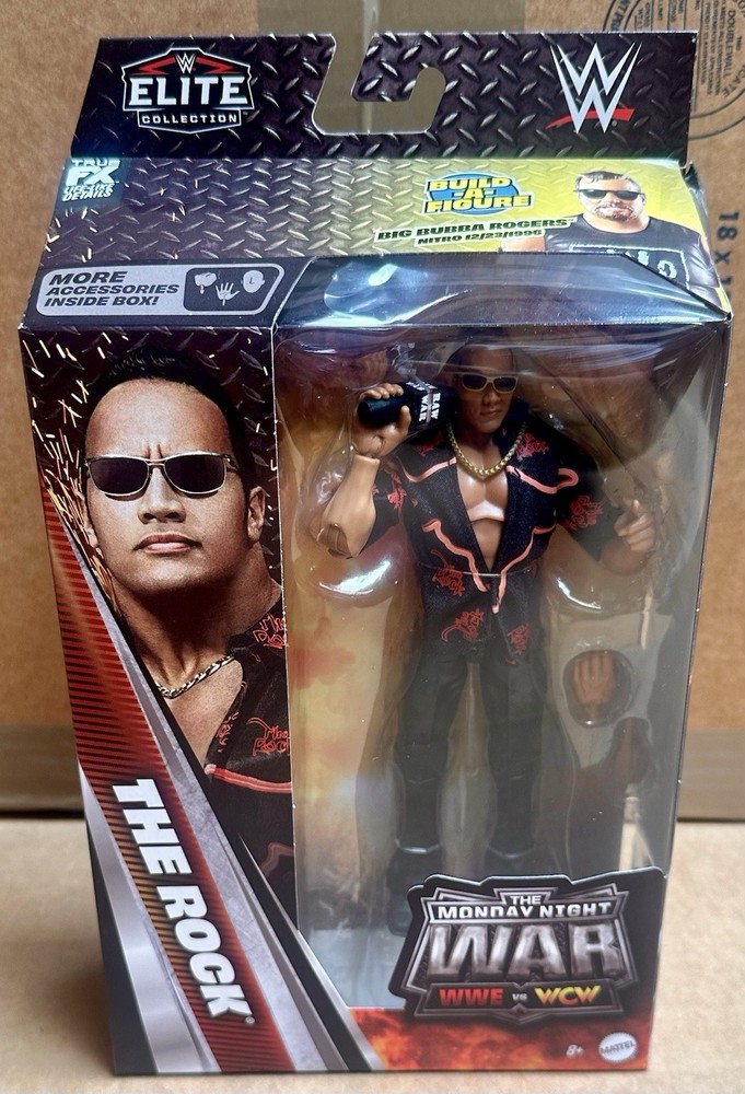 WWE Elite Monday Night War Series 9 THE ROCK Action Figure w/ BAF