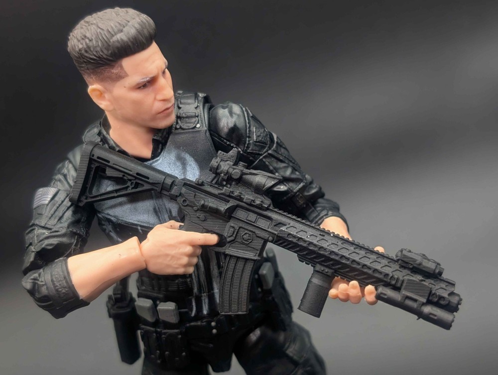 1/12 scale 3D printed Sig MCX carbine for classified valaverse marvel legends