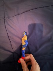 Blue Red Gold Masked Wrestler Action Figure Plastic w/ Red Boots