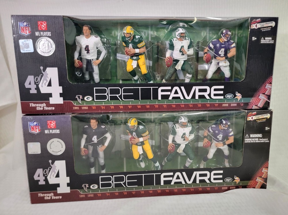 Mcfarlane NFL Brett Favre Chase CL Through The Years 4 Pack Packers, Variant Lot