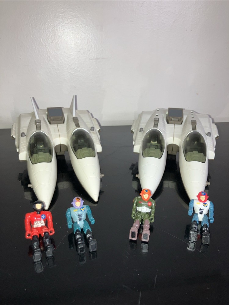 Pair Starcom SF/B Starhawk Incomplete with 4 Figures Coleco 1986 READ!!!!