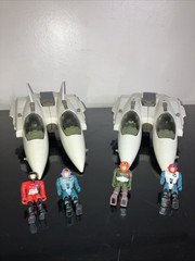 Pair Starcom SF/B Starhawk Incomplete with 4 Figures Coleco 1986 READ!!!!