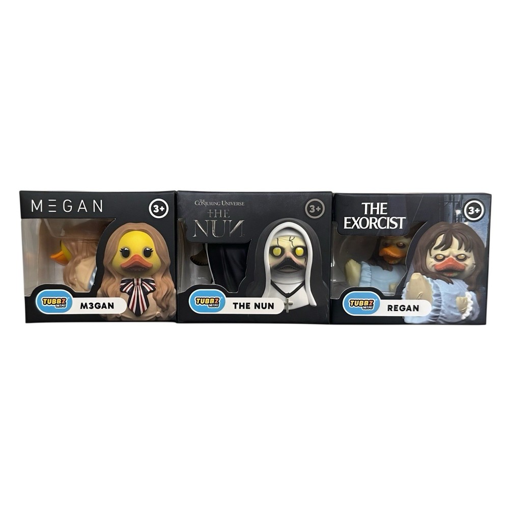 Mini Tubbz Cosplay Duck Horror – Megan, “The Exorcist” Regan, the NUN – Lot Of 3