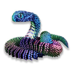 3D Printed Snake Movable Joint Simulation 3D Printed Figures Newyear Decoration