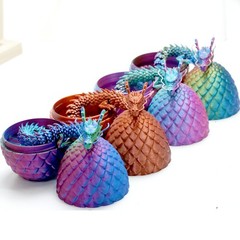 4PCS 3D Printed Dragon Egg Model,Articulated Animals figure,Toys Home Decor