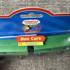 Thomas & Friends Wooden Railway Train Box Cars 2001 Doors Slide New!