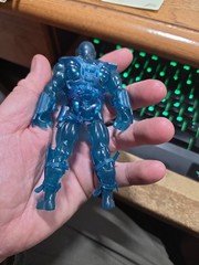 Vintage Translucent Blue Plastic Action Figure w Removable Armor Unbranded 5.5″