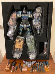 TRANSFORMERS Warbotron-Combaticons-Bruticus Set (5)-WB01 100% complete Used Mint