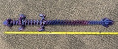27” Articulated 3D Printed Cinderwing3D Crystal Dragon Blue/Red Silk PLA Fidget