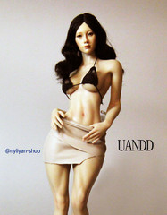UDDOLL 1/6 Female Thin Waist Wide Hip Finger Bone Seamless Silicone Body 12″Doll