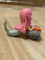 Resting Mermaid PVC Vinyl Figure Fish Lady Pink Hair Anime Fish Tank 2”