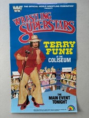 WWF LJN Wrestling Superstars Terry Funk Figure Hat Branding Iron Poster Card WWE