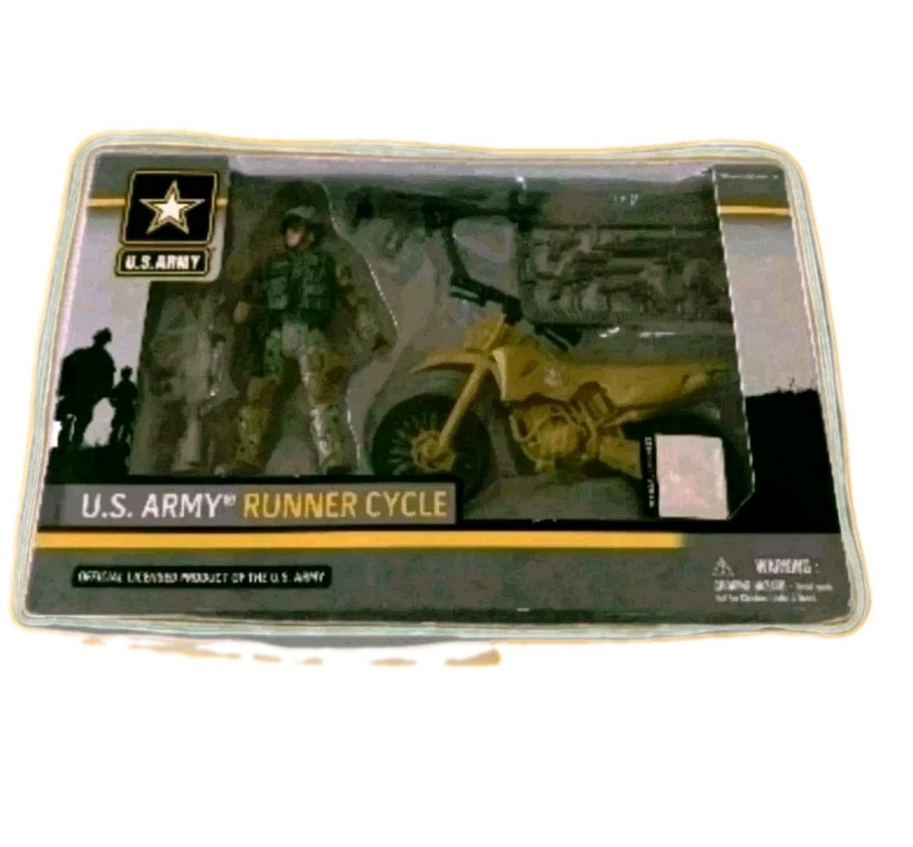 US Army Action Figure Runner Cycle Toy Ages 4 and up scuffs on box New
