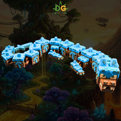 Articulated Earth Dragon Flexi – 3D Printed Pixelated Dragon Figure