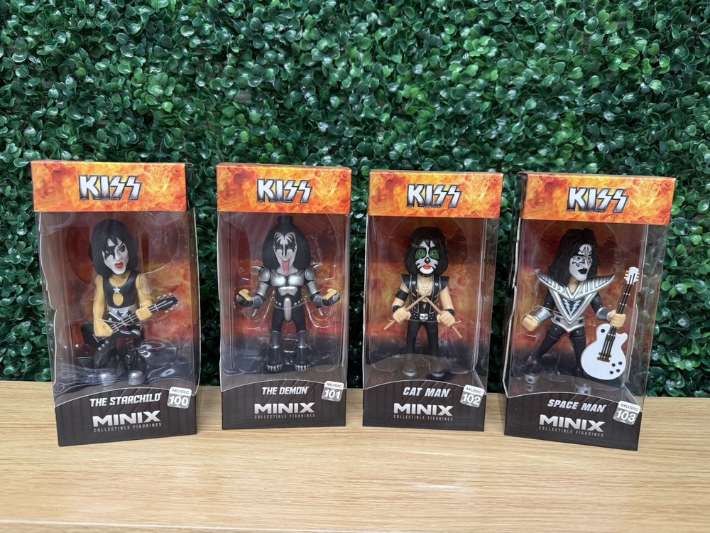 MINIX – Set of All 4 KISS 4.75 inch/12 cm Collectible Figures – NEW IN BOX