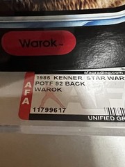 VINTAGE KENNER STAR WARS 1985 POTF WAROK AFA UNIFIED 6.0 FIGURE IS 9.2 PLS READ
