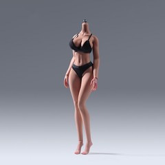 YM YM501M 1/6 Female Action Figure Body 12in Suntan Skin Large Chest Soldier Toy