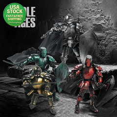 T13 Medieval Knight Action Figure 3D Printed Articulated Model Kit Silver
