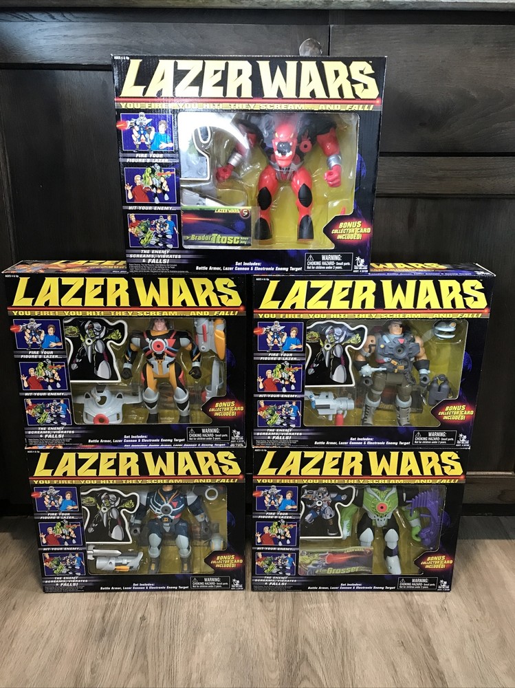1998 Toy Island Collection 5 Lazer Wars Figures All Factory Sealed Grosser Ttosc