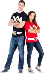 Mighty Morphin Power Rangers Red Blue Yellow Pink Green Black White Blue Costume