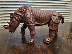 Vintage 1984 Rhino Toy 11″ Brown Plastic Figure by Imperial Hong Kong