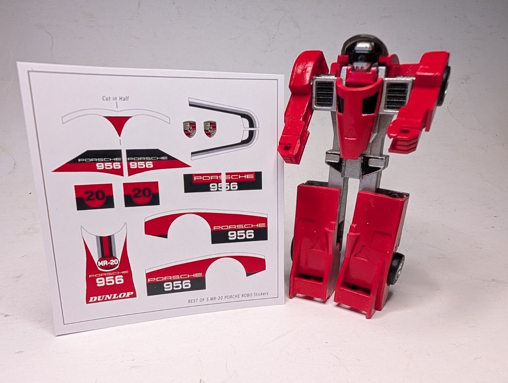 Machine Robo GoBots MR-20 PORSCHE ROBO/Crasher Best Of 5 Reproduction STICKERS