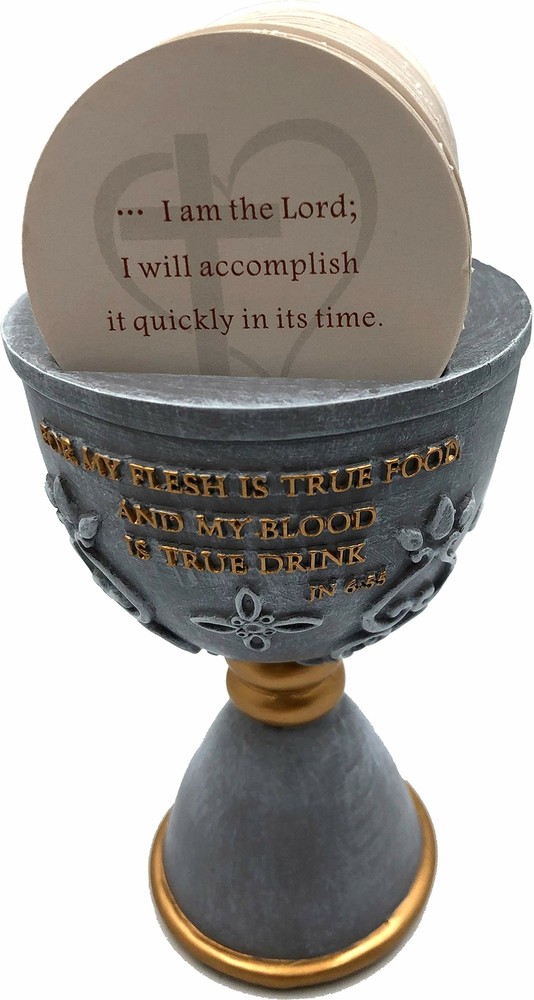 Stone Communion Cup / Chalice and Hosts with 150 Different Biblical Verses 6 In