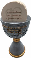 Stone Communion Cup / Chalice and Hosts with 150 Different Biblical Verses 6 In