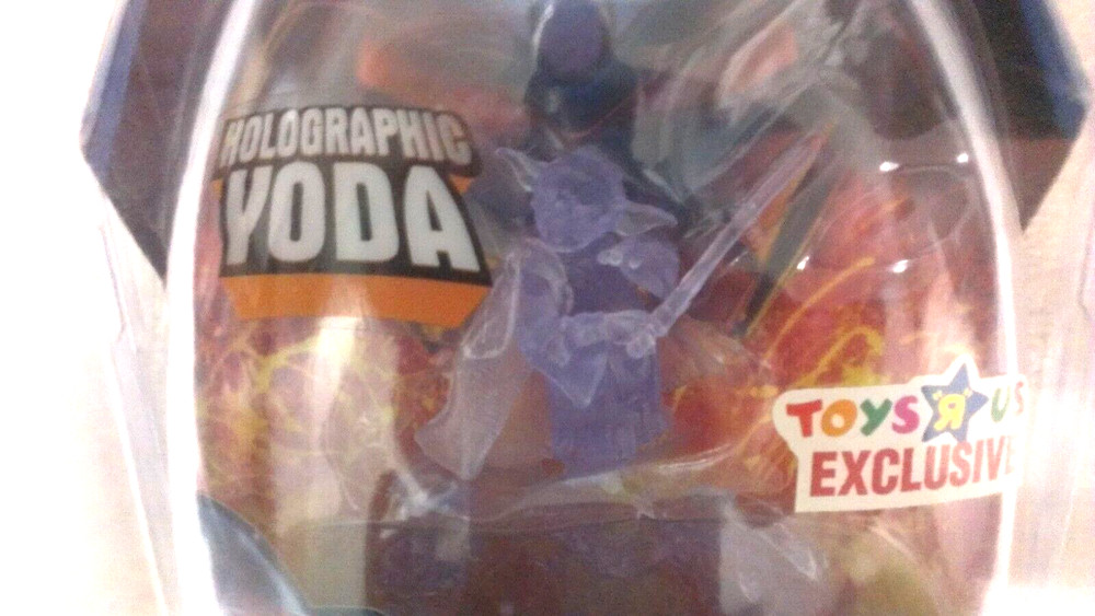 Star Wars Holographic Yoda Action Figure Toys R Us exclusive Non Mint Package