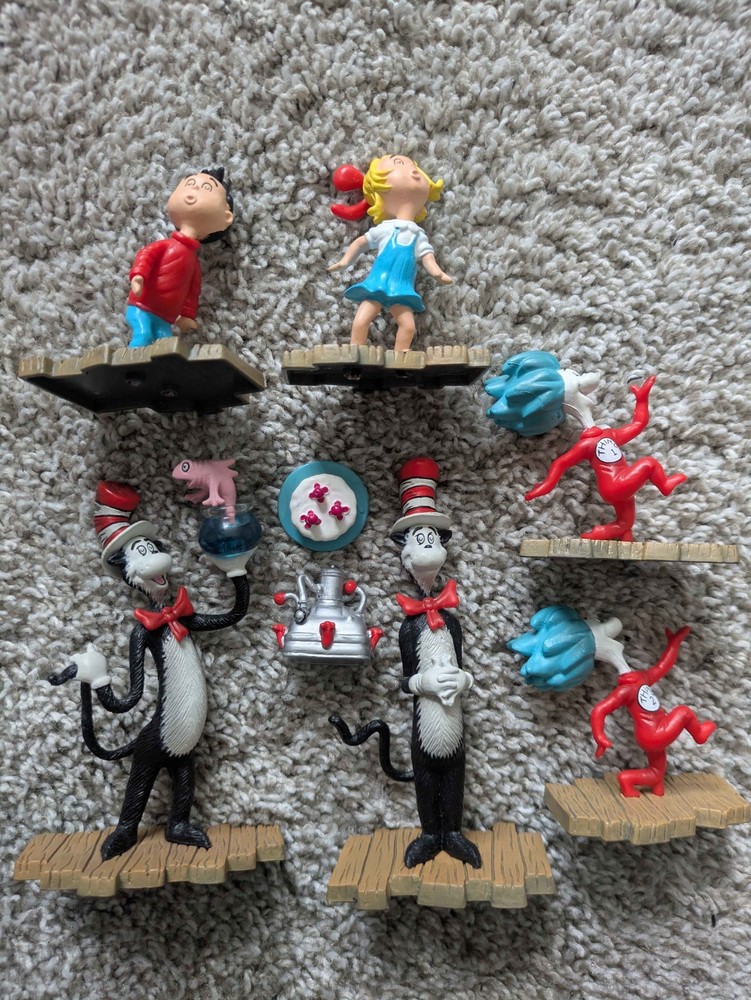 Cat In The Hat Collectible Figure Play Along Gift Set Dr. Seuss 2003 Vintage