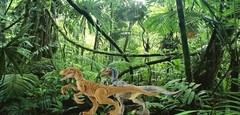 Jurassic Park World Mattel Velociraptor Dinosaur Toy Figure Diorama Backdrop #1
