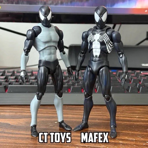 1/12 unpainted in grey Ct toys/ mafex symbiote spider man body parts kit